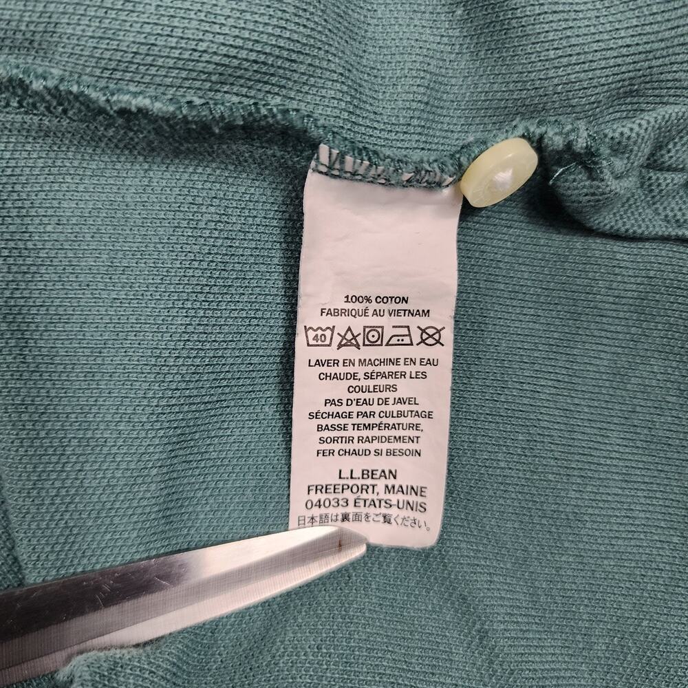 L.L. Bean Polo Shirt Mens L Traditional Fit Short Sleeve Preppy Golf Teal Green - Picture 4 of 7